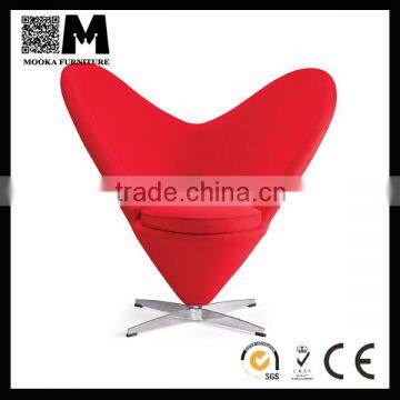 fashion fabric home furniture red Heart chair for sale