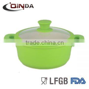 aluminum dia-cast soup pan with silicone handle QD-DC106