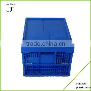 Handle plastic basket with lid 15kg vegetable plastic collapsible crate