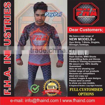 Rash Guards, Compression wear, Men Women Sublimation Rash Guards, MMA Boxing Martial Arts Rash Guards by FHA INDUSTRIES