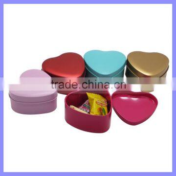 2.9 Inch 33g Weight Oxidation Various Color Best Wedding Gift Heart-Shaped Tin Box