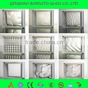 All patterned Glass block with hole and cap price custom-made