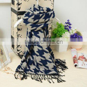 Wholesale Fashion Swallow Gird Pattern Women Warm Wool Winter Shawl photo-2