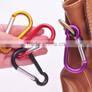 Outdoor Sports Multi Colors Aluminium Alloy Safety Buckle Keychain Climbing Button Carabiner Camping Hiking Hook