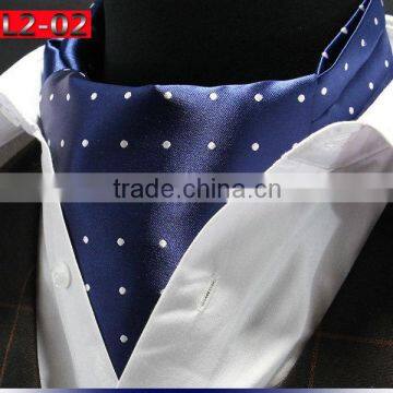 Men's Polka Dot Floral Paisley Jacquard Woven Self Cravat Tie Ascot photo-6