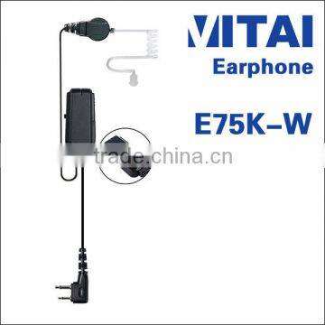 VITAI E75K-W Earpiece Transparent Tube Type Earphone for Two Way Radio