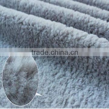 100% polyester fake grey plush fur fabric