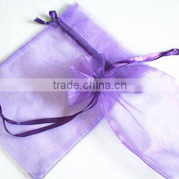 graceful purple small organza pouch, organza drawstring bag for candy, dried flowers