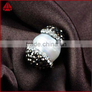 Wholesale Natural Freshwater Pearl Beads With Rhine Stone Paved, Freshwater Pearl Jewelry Quality Choice photo-5