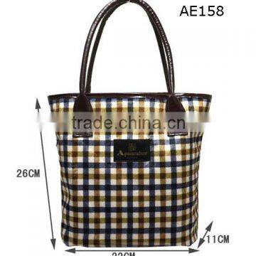 eco friendly grid and pu cheap promotional bags