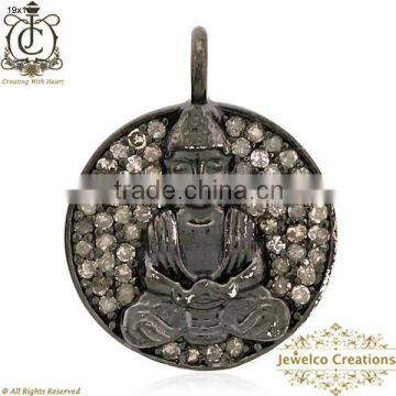 925 Sterling Silver Pendant, Diamond Silver Pendant, Diamond Buddha Pendant, Silver Buddha Charm, Handmade Jewelry Manufacturer