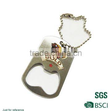 2016 custom metal bottle opener with dog tag design