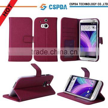 High quality wallet with standing function pu leather case for htc one2 one m8