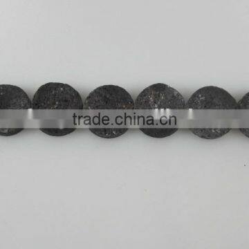 Natural Loose Gemstone Lava Rock Rough Round Coin Beads for Mens' Fashion and Decoration