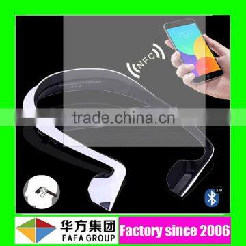 Sport mini dual channel stereo bone conduction earphone bluetooth rj9 headset with 3.5mm headset splitter adapter