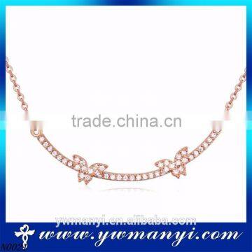 Customized Logo Charm Bottom price Crystal Vintage jewelry Butterfly crystal turkish necklace N0021