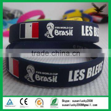 Hot sale brazil world cup silicone bracelet (directly from factory)