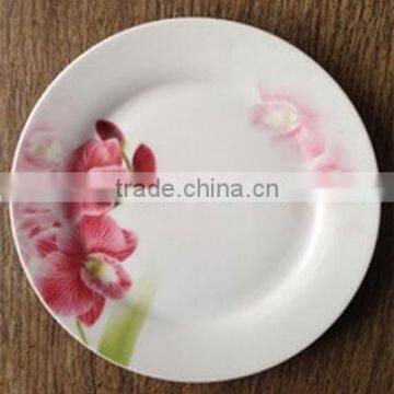 stock white ceramic dinner plate / round ceramic porcelain flat plate stocked