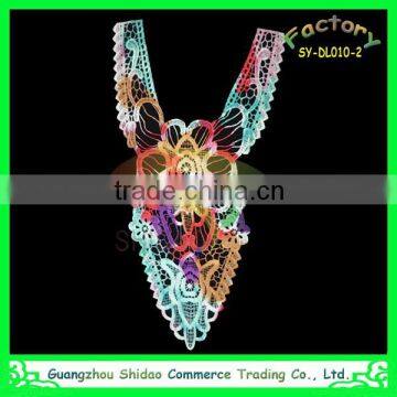 colorful fashion embroidery lace collar for apparel