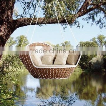 oudoor wicker round hanging basket swing chair and bed