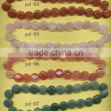 Gemstone cherry quartz 12mm rose flower jewelry