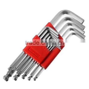 High Toughness13pcs/set matte chrome ball end hex allen key wrench spanner set 0.05inch to 3/8inch AR-81