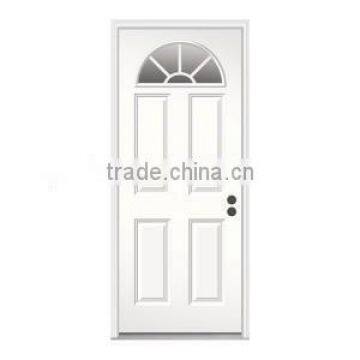 Half Glass Wooden Edge Steel Door