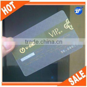 Golden business transparent plastic cards