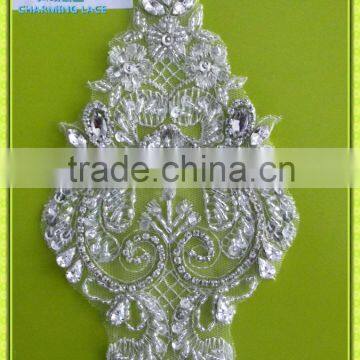 beaded embroidery applique for garment M005B