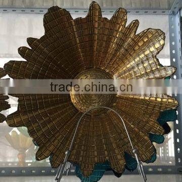 Sunflower shaped Handmade Christmas Wholesale Round Glass charger Plates