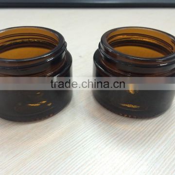 amber round glass cream Jars