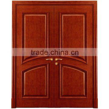 2015 New Design Double Leaf Cherrywood Lacquer Finished Entrance Door