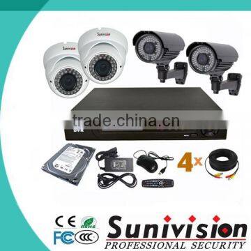 AHD camera HD 1.0MP 720P 4 channel DVR KIT AHD system