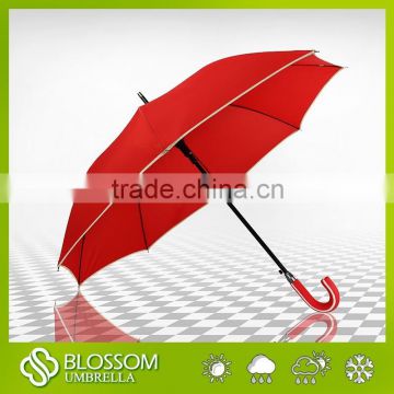 Red Promotion Umbrella with black coated metal shaft