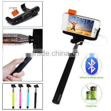 new gadgets 2015 wired selfie stick z07-5 plus, cable monopod for iphone, cable take pole selfie stick with groove