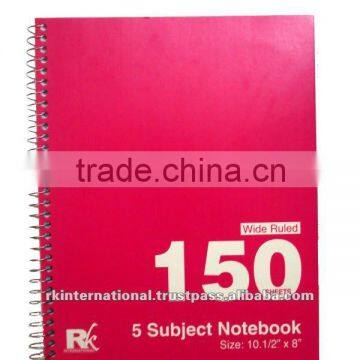 5 Subject Notebook with spiral bound