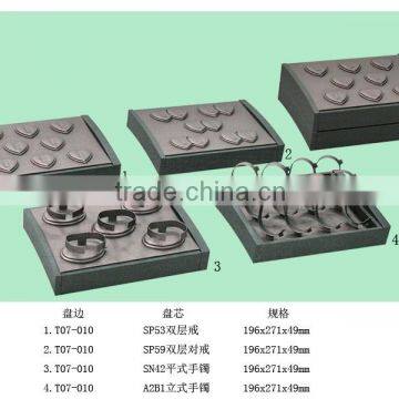 custom jewelry MDF/Pu leather/ metal display trays/pallet for rings/bangles