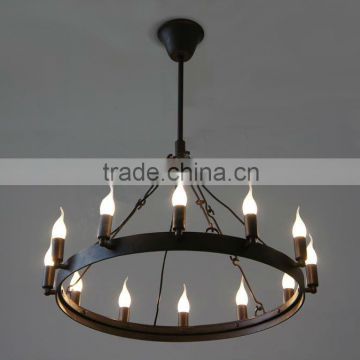 Hot Selling Loft Pendant Lamp Camino Round Chandelier With Round Table Warrior Candle Dropligh