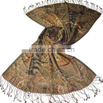 Wool Silk Beautiful Paisley pattern Scarf