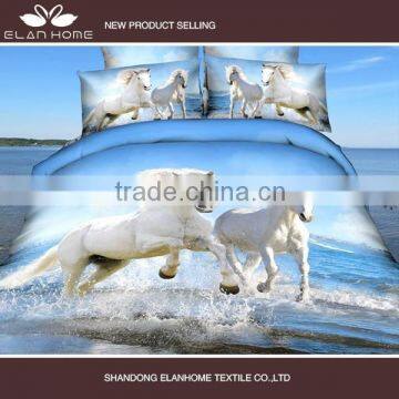 100% cotton hot sale 4 pcs 3D reactive printed horse duvet cover china wholesale