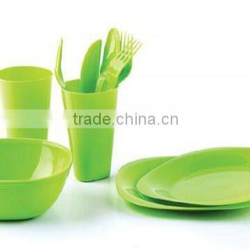 plastic picnic set, dinnerware set, travel picnic set