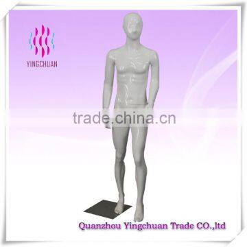 White glossy abstract face posture male mannequin