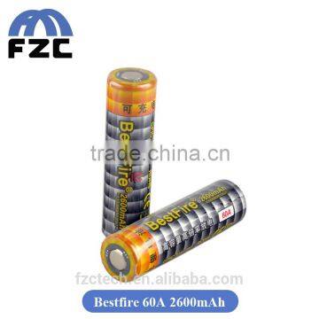 Flat 18650 battery 2600mah 3.7v li ion battery