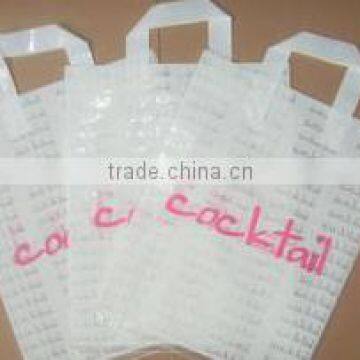 LDPE printed square bottom handle plastic bag