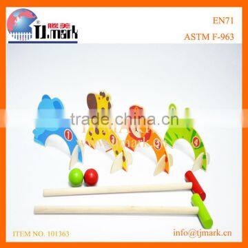WOODEN TOYS ANIMAL CROQUET SET