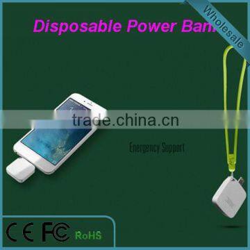 New Product 2016 Emergency One-time Use Mobile Charger 1000mah Disposable Power Bank Quality Choice Most Popular