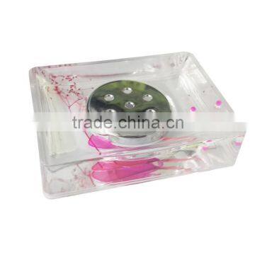 Acrylic Transparent square soap box with the leachate accessories