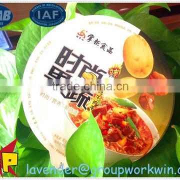 Printed Embossed Aluminum Foil Lids For Instant Noodles Packaging