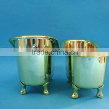 gold colour plastic mini bathtub container