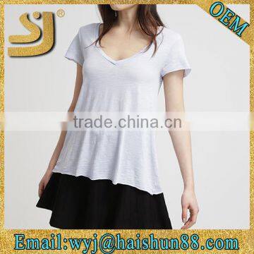 fancy high quality cheap plain v neck t shirts,v neck t shirt wholesale for women t shirts